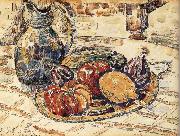 The still life having fruit, Paul Signac
